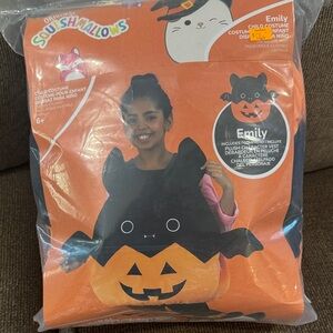 Squishmallows Kids Halloween Bat Costume - Black and Orange